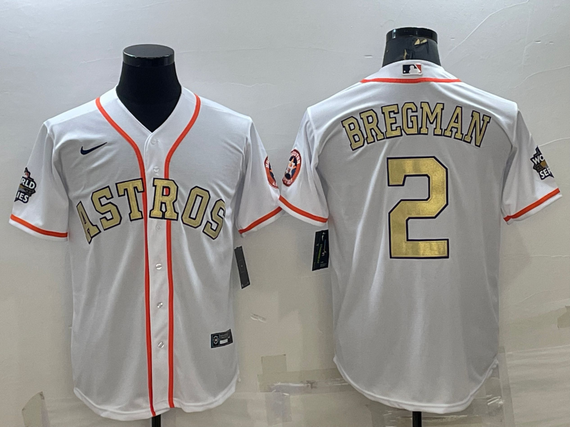 Men's Houston Astros Alex Bregman #2 White Replica Player Jerseys