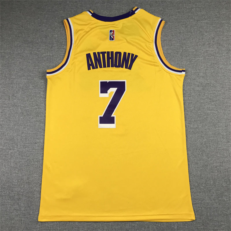 Men's Los Angeles Lakers Carmelo Anthony Gold 2021/22 Fast Break Replica Jerseys