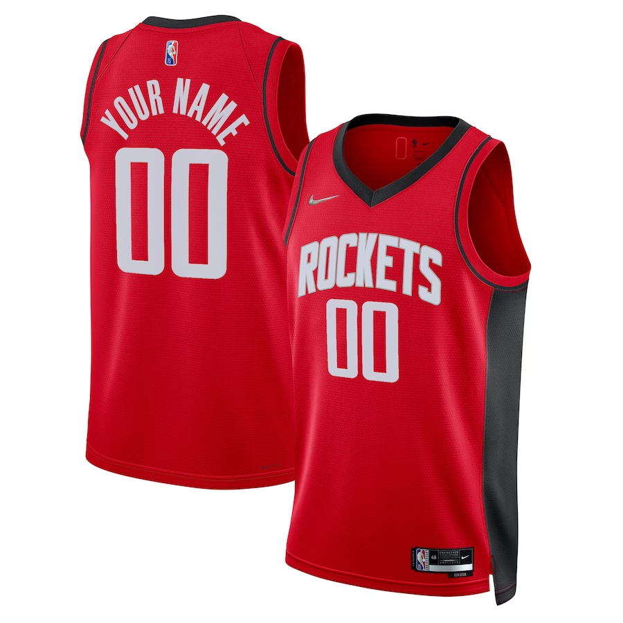 Men's Houston Rockets Red 2021/22 Diamond Swingman Custom Jerseys - Icon Edition