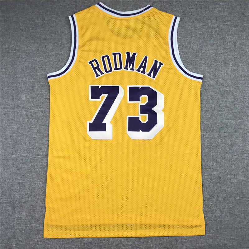 Men's Los Angeles Lakers Dennis Rodman Classics Swingman Jerseys - Retro Yellow