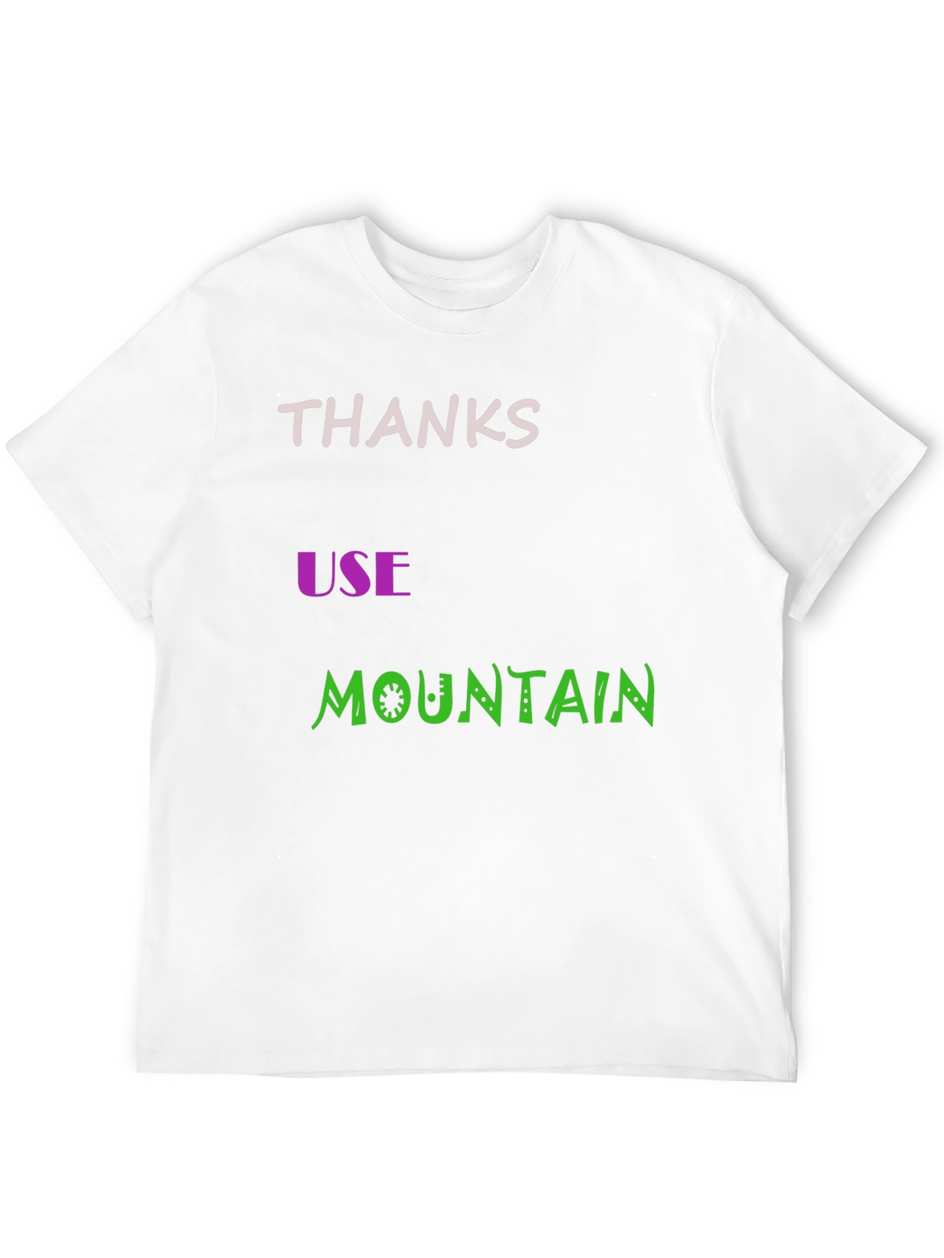 Thanks Use Mountain Black Cotton Graphic Tee