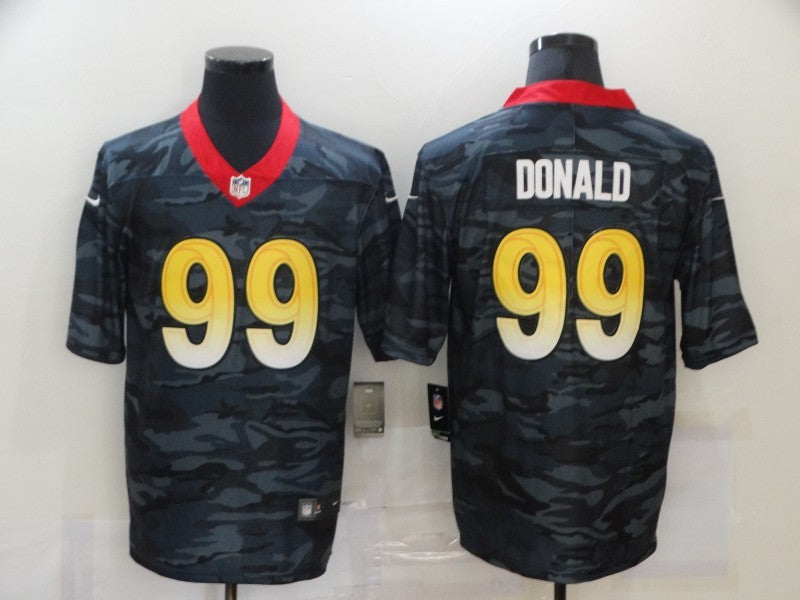 Men's Los Angeles Rams Aaron Donald #99 Gray Camouflage Game Jerseys