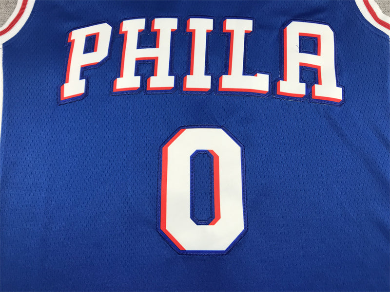 Men's Philadelphia 76ers Tyrese Maxey Blue 2020/21 Fast Break Replica Jerseys