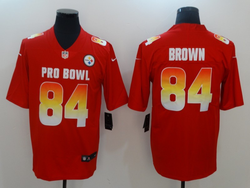 Men's Pittsburgh Steelers Antonio Brown #84 Red Player Game Jerseys