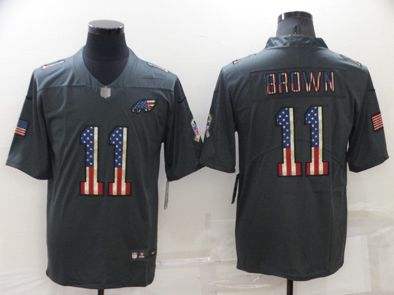 Men's Philadelphia Eagles #11 A.J. Brown Black Game Jerseys