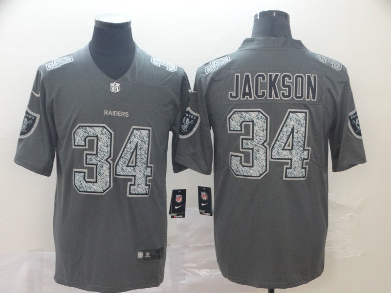 Men's Las Vegas Raiders Bo Jackson #34 Gray Player Game Jerseys