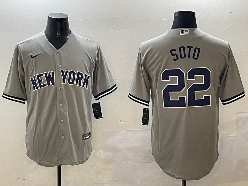 Men's New York Yankees Juan Soto #22 Gray Game Player Jerseys