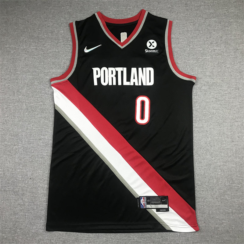 Men's Portland Trail Blazers Damian Lillard #0 Black Swingman Jerseys