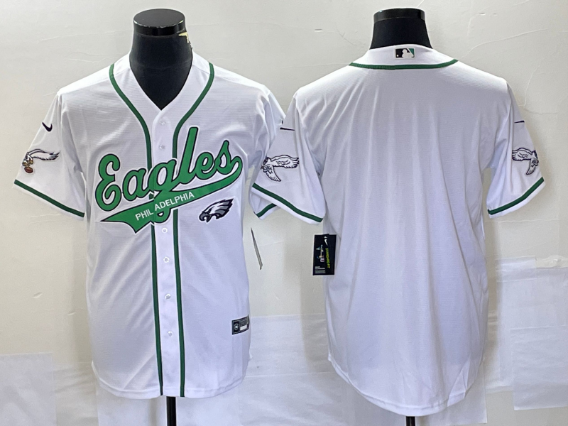Men's Philadelphia Eagles White Blank Jerseys