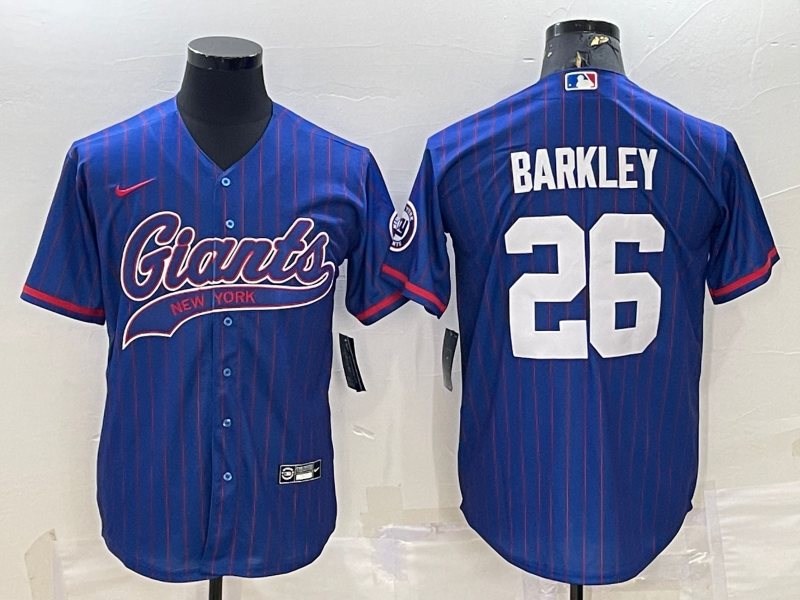 Men's New York Giants Saquon Barkley #26 Blue Player Jerseys Joint Edition