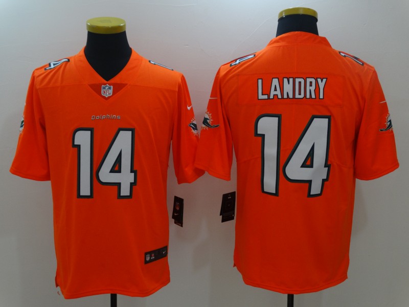 Men's Miami Dolphins Jarvis Landry #14 Orange Game Jerseys