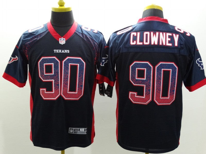 Men's Houston Texans Jadeveon Clowney #90 Navy Game Jerseys