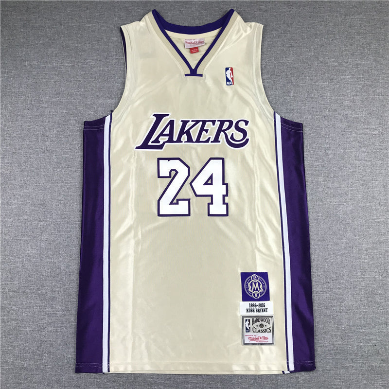 Men's Los Angeles Lakers Kobe Bryant Gold Hall of Fame Hardwood Classics Jerseys