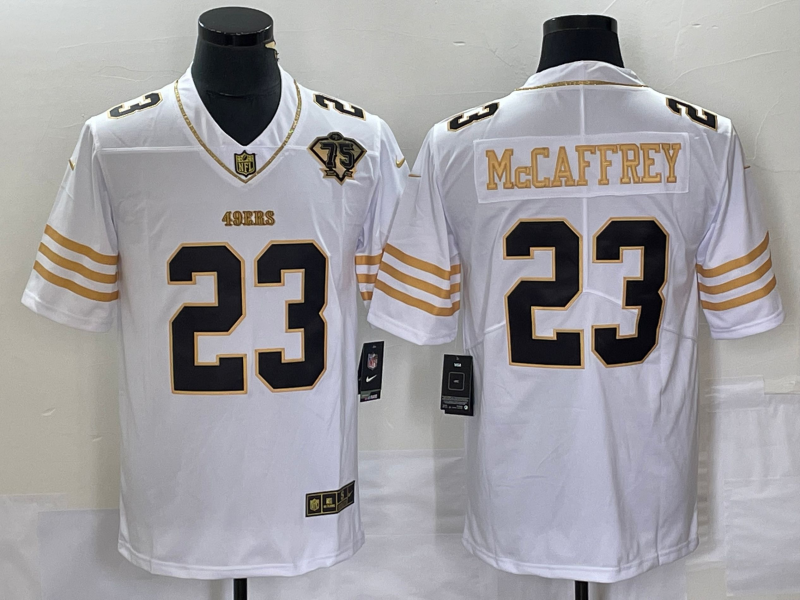 Men's San Francisco 49ers Christian McCaffrey #23 White Player Jerseys