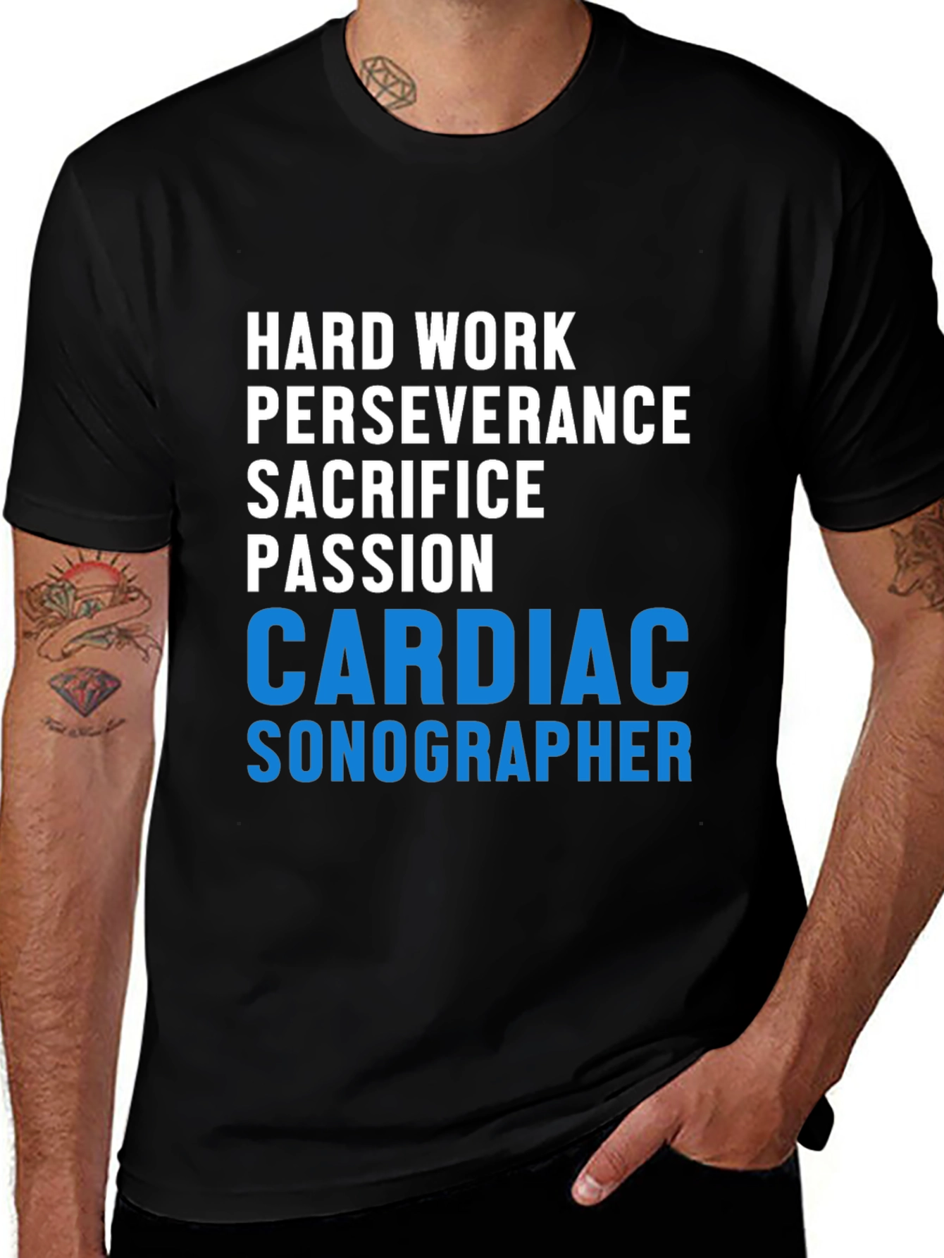 Cardiac Sonographer T-Shirt - Hard Work Passion