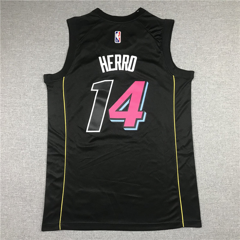Men's Miami Heat Tyler Herro #14 Black Swingman Player Jerseys - City Edition