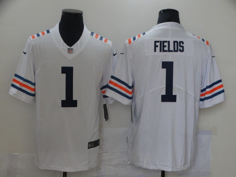 Men's Chicago Bears Justin Fields #1 White Game Jerseys