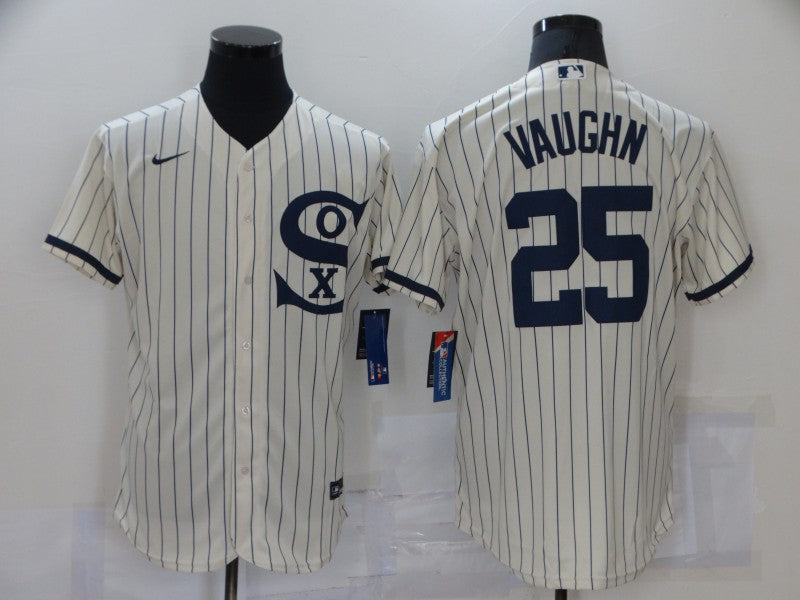 Men's Chicago White Sox Andrew Vaughn #25 Beige Replica Baseball Jerseys