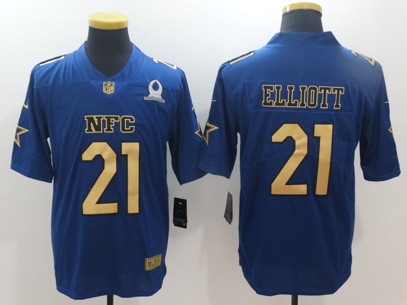 Men's Dallas Cowboys Ezekiel Elliott #21 Blue Game Player Jerseys