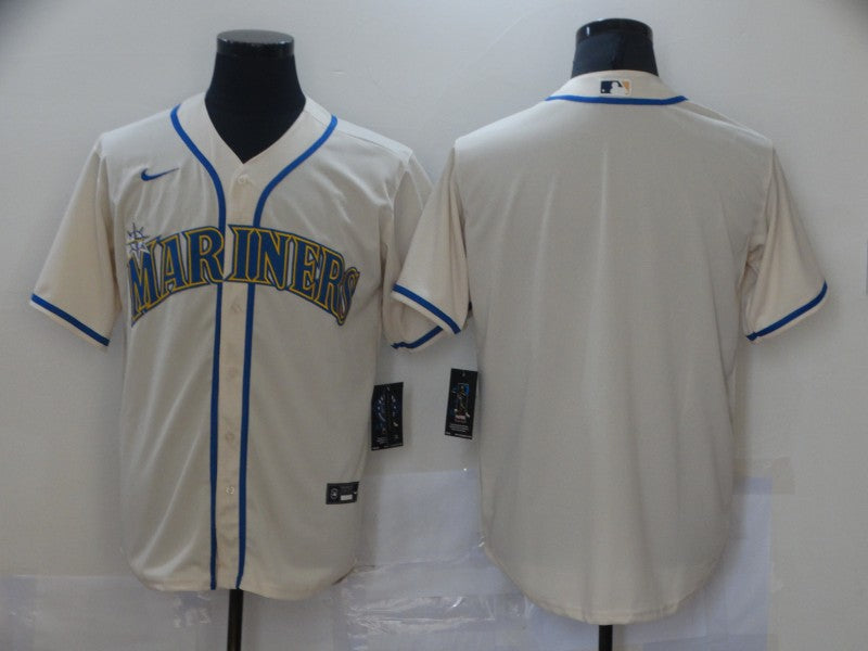 Men's Seattle Mariners Beige Replica Blank Jerseys