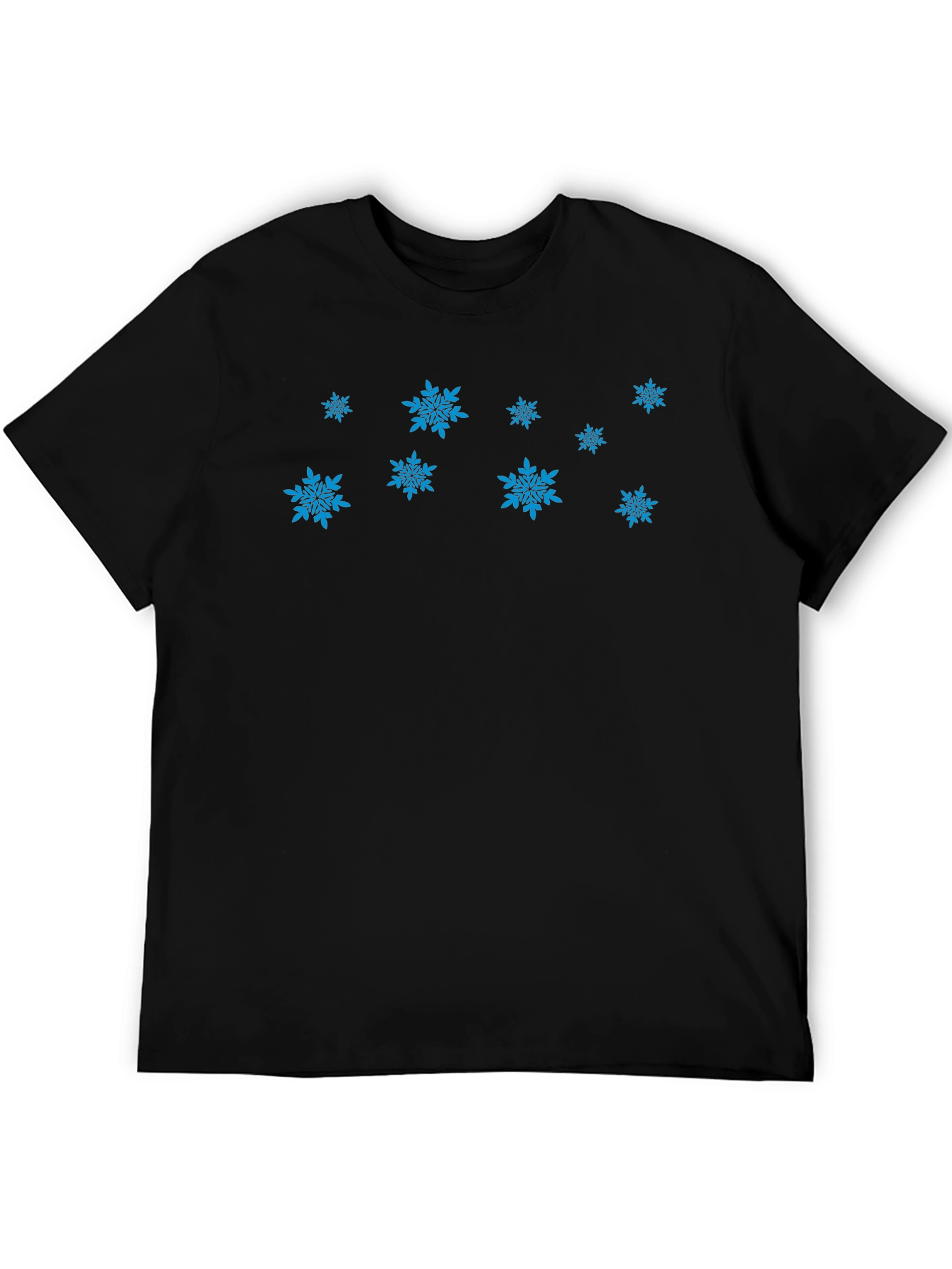 Snowflake Pattern Black T-Shirt