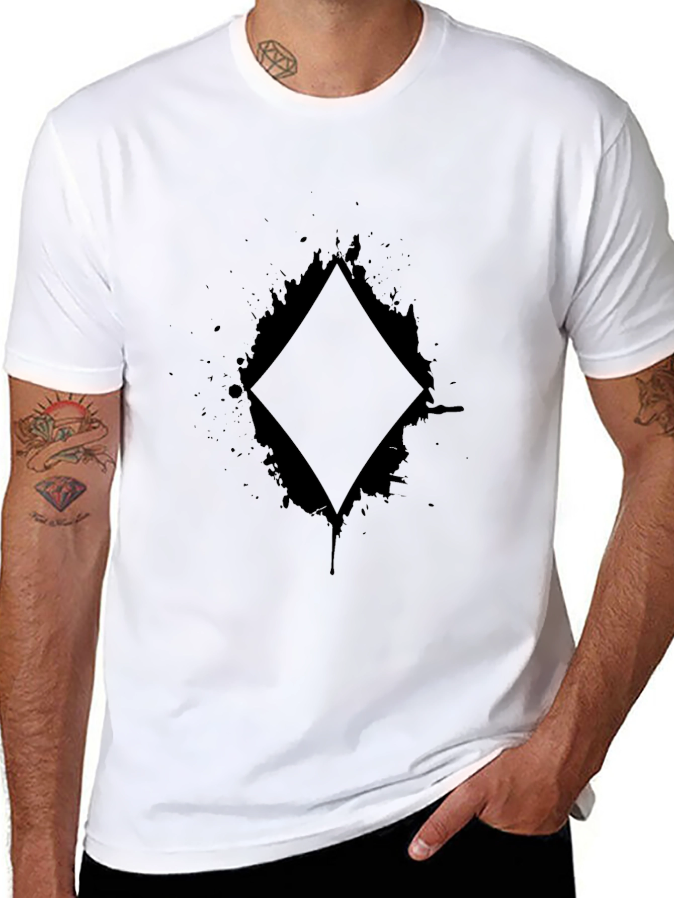 Diamond Graphic Black T-Shirt - Stylish Casual Wear