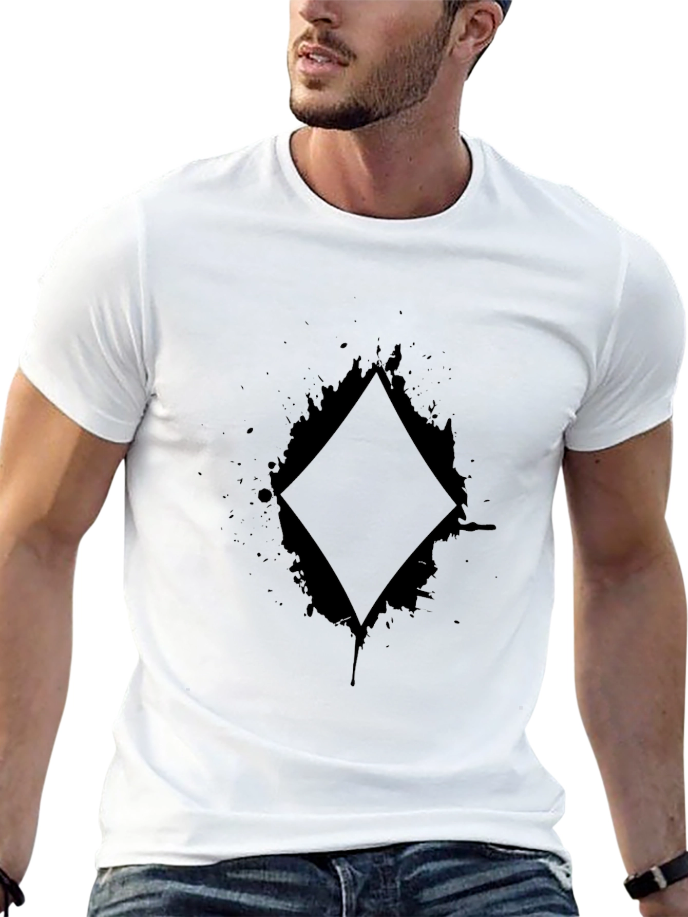 Diamond Graphic Black T-Shirt - Stylish Casual Wear
