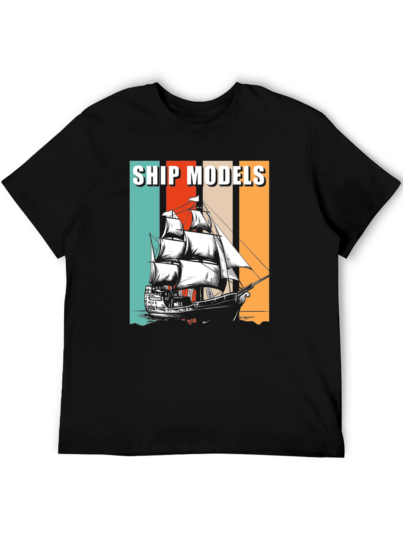 Ship Models Graphic Tee - Retro Nautical Design
