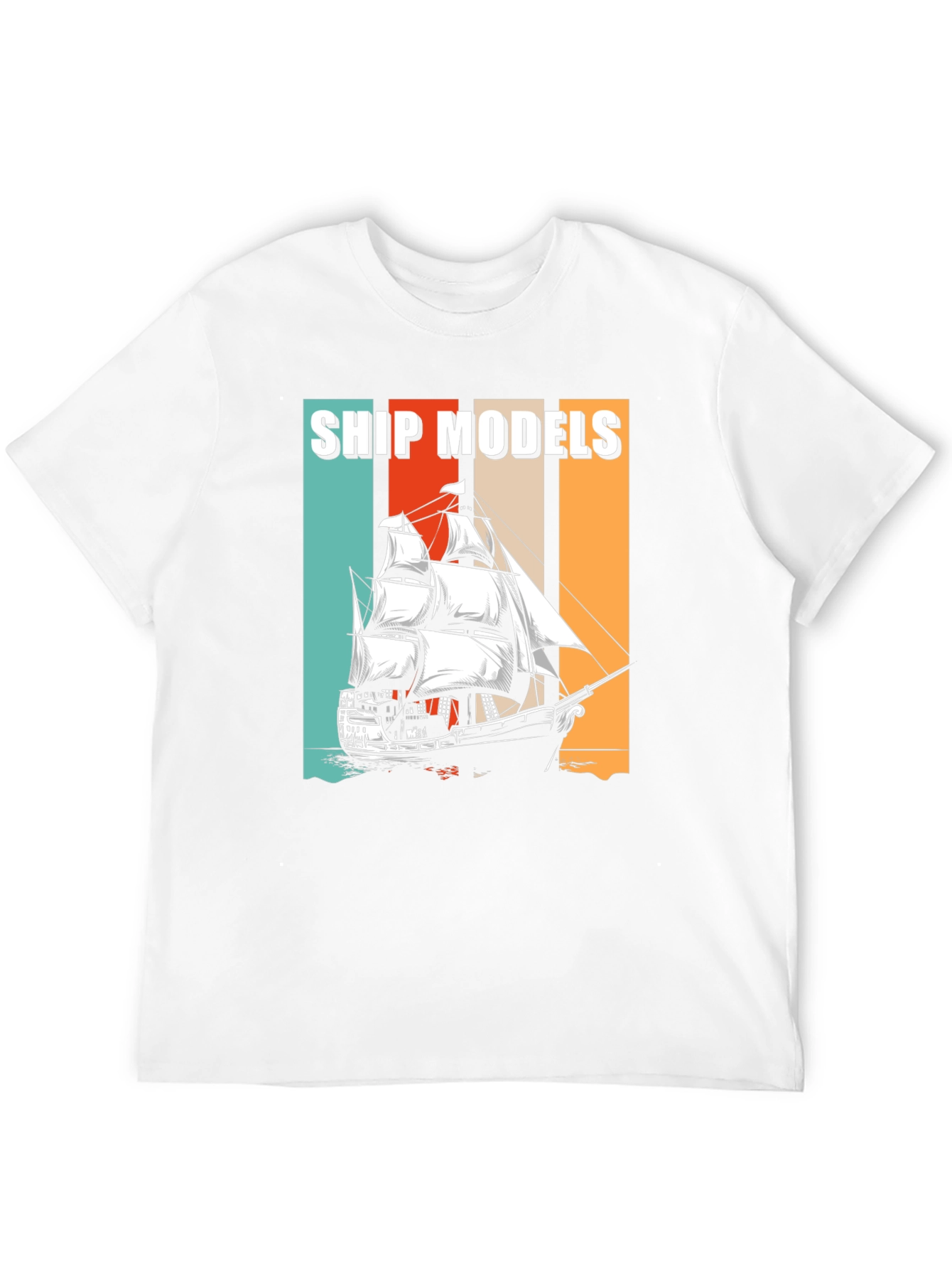 Ship Models Graphic Tee - Retro Nautical Design