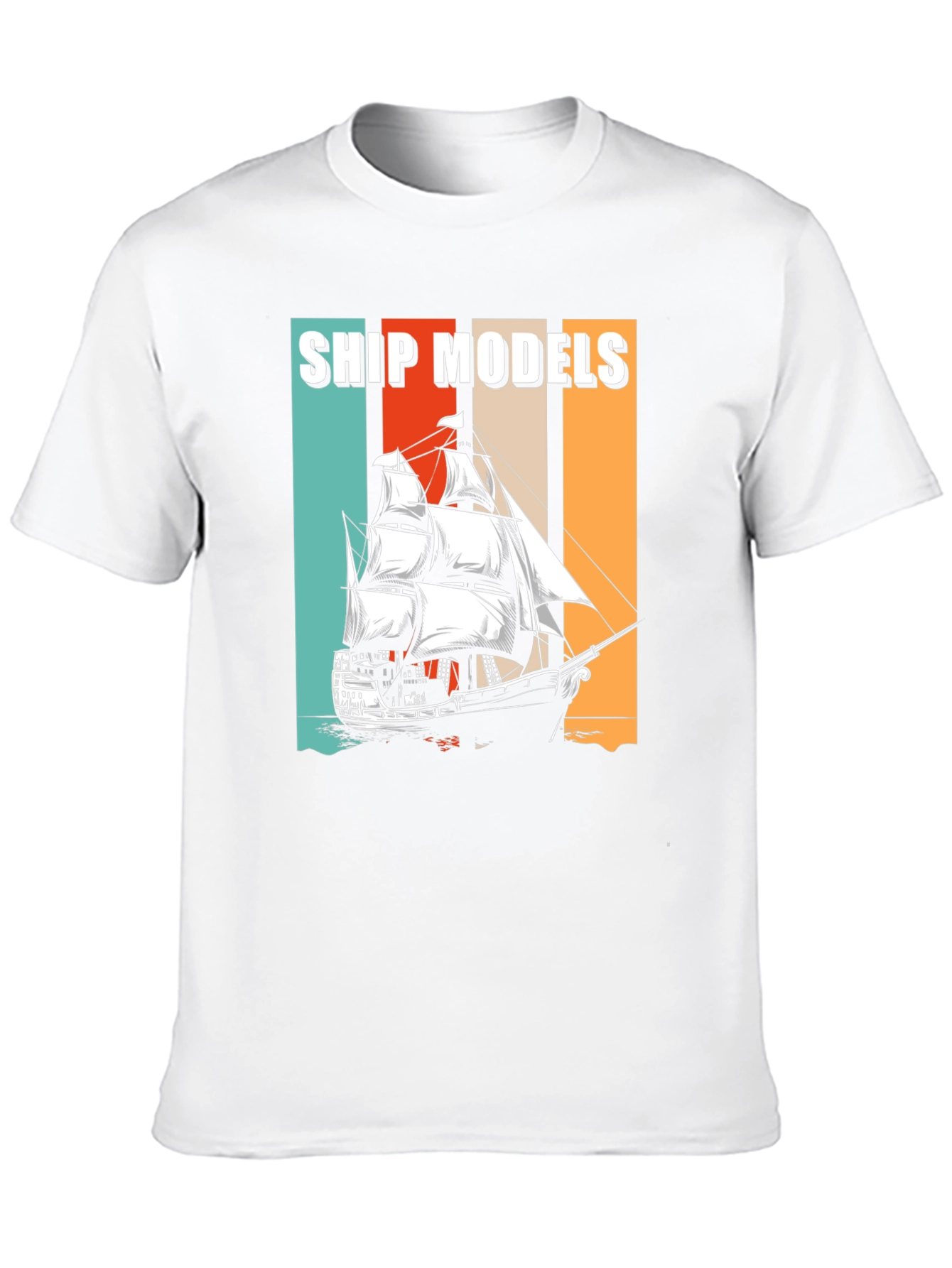 Ship Models Graphic Tee - Retro Nautical Design