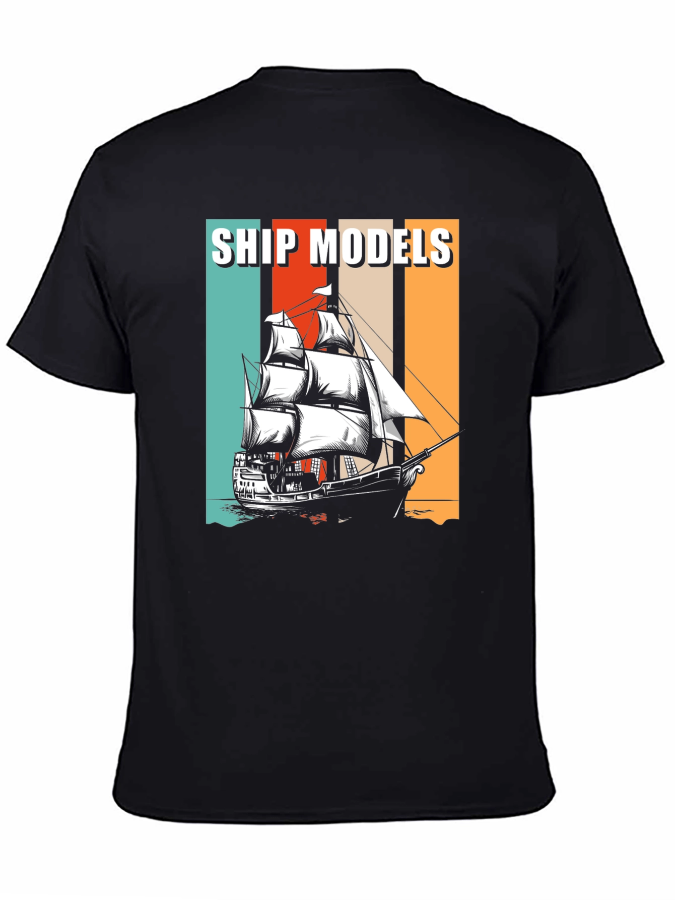 Ship Models Graphic Tee - Retro Nautical Design