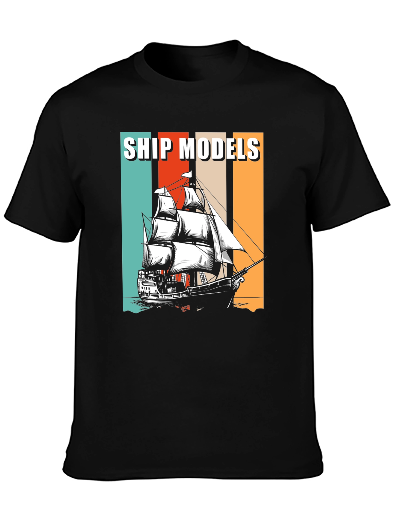 Ship Models Graphic Tee - Retro Nautical Design