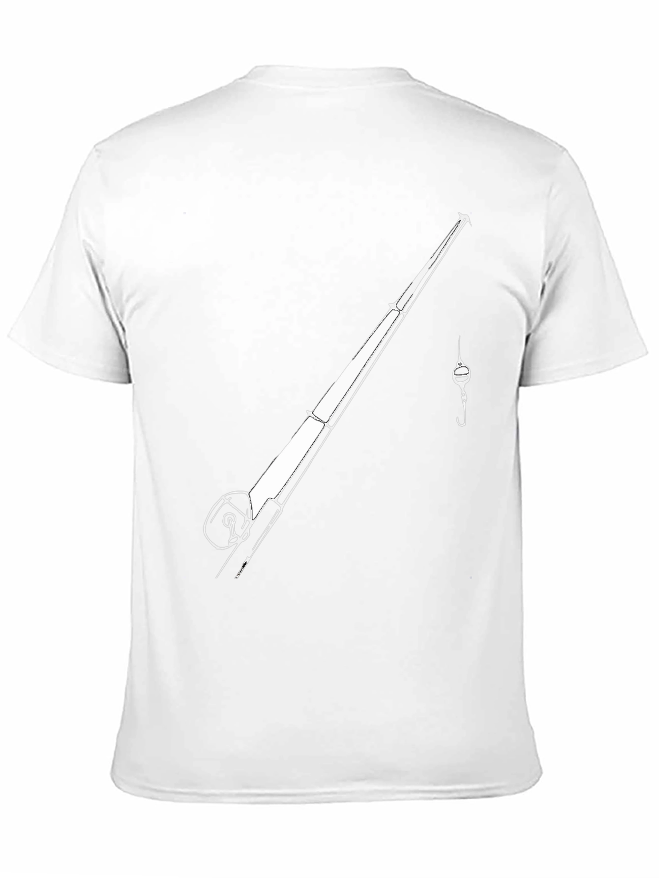 Fishing Rod Graphic Tee - Black Casual T-Shirt