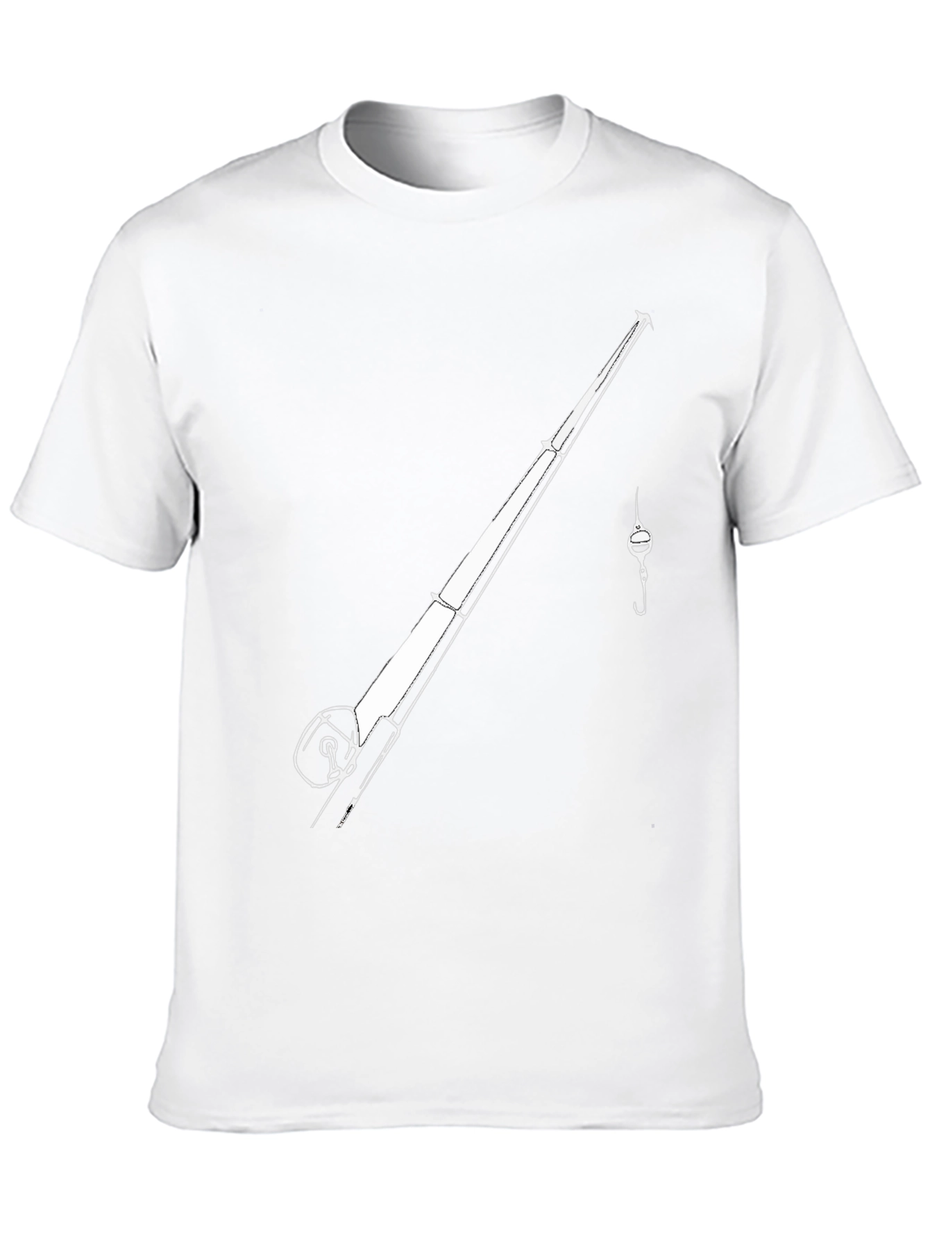 Fishing Rod Graphic Tee - Black Casual T-Shirt