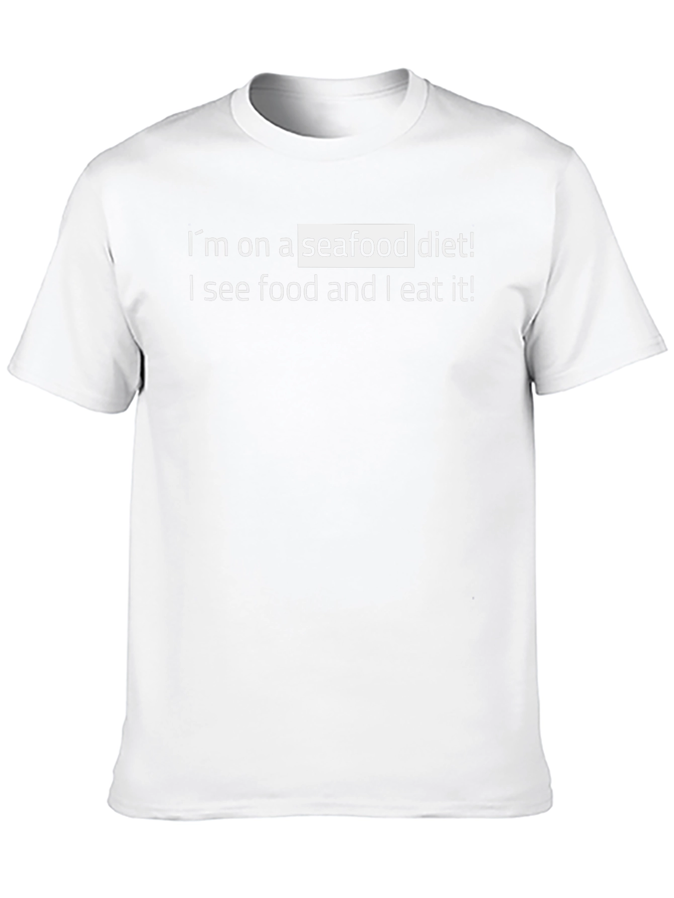 Humorous Seafood Diet Graphic Tee - Black