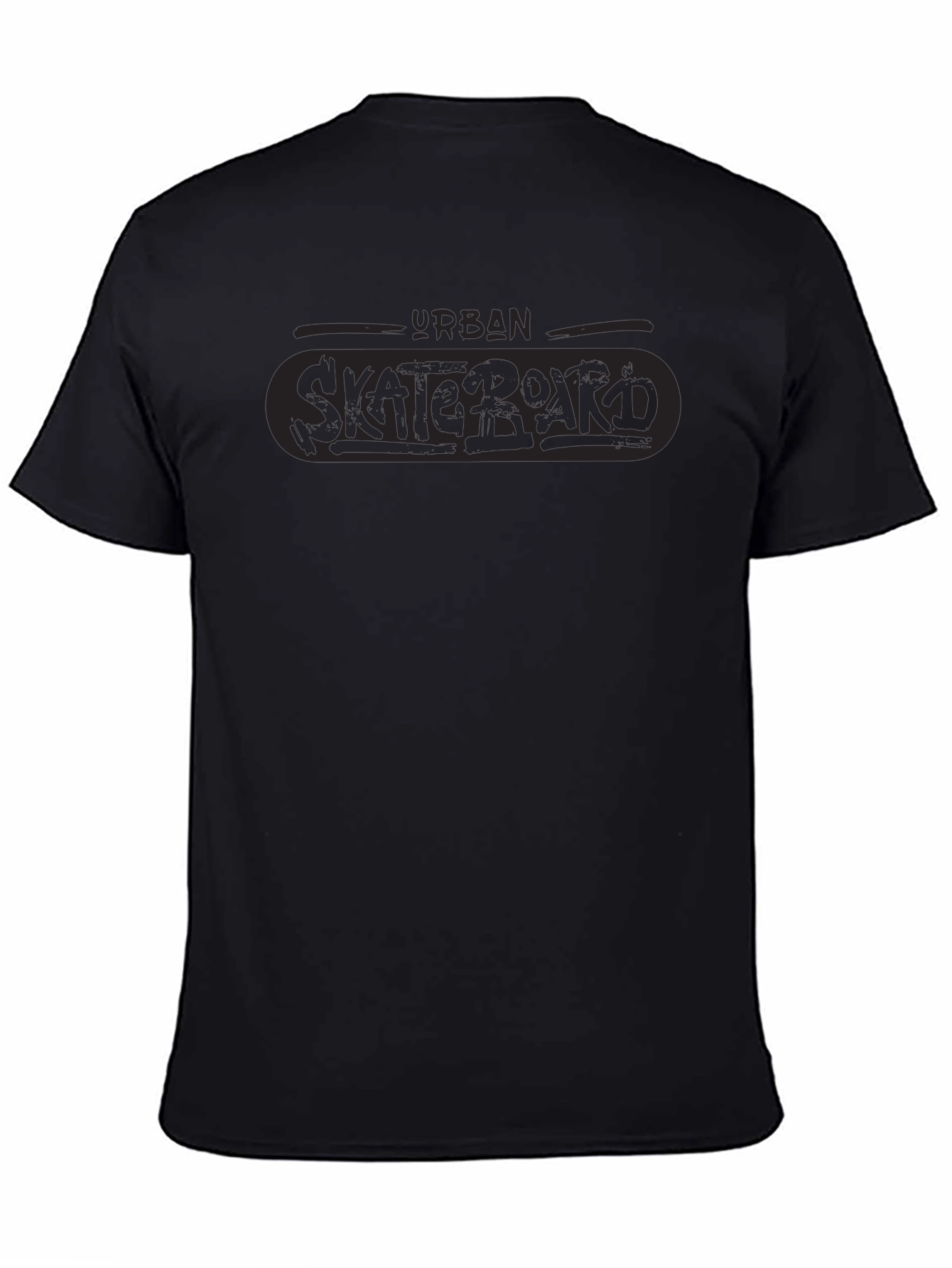 Urban Skateboard Graphic Tee - Black