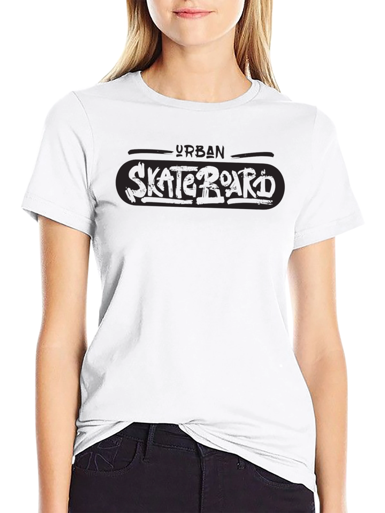 Urban Skateboard Graphic Tee - Black