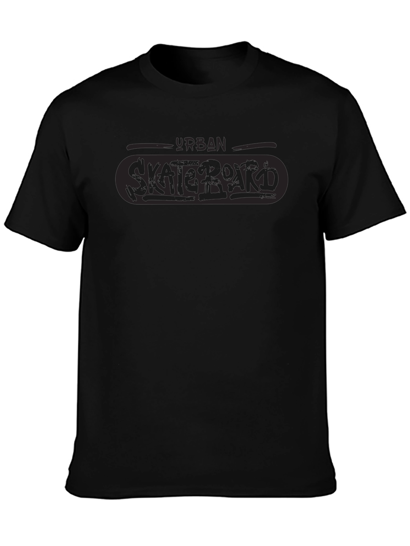 Urban Skateboard Graphic Tee - Black