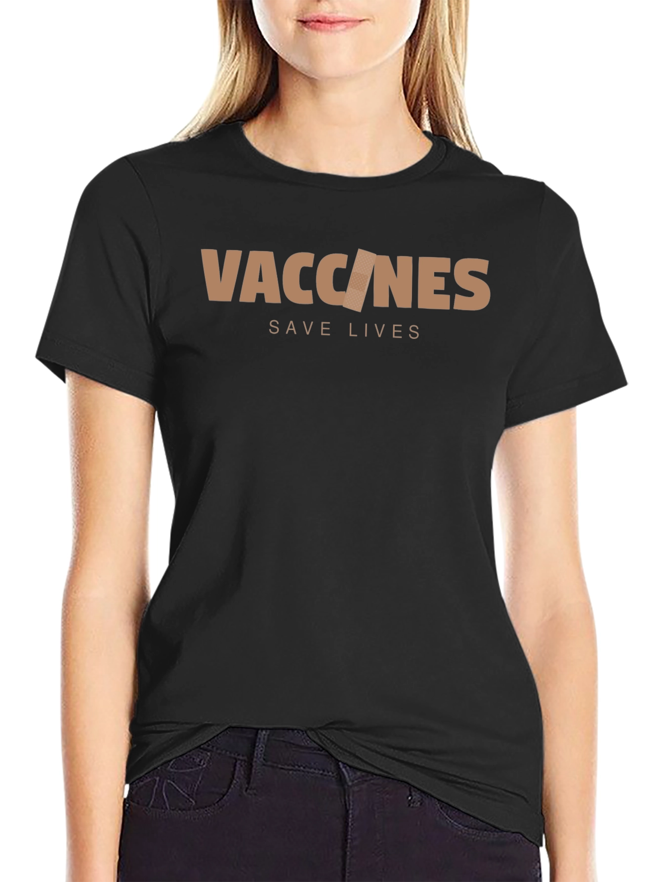 Vaccines Save Lives Graphic Tee - Black