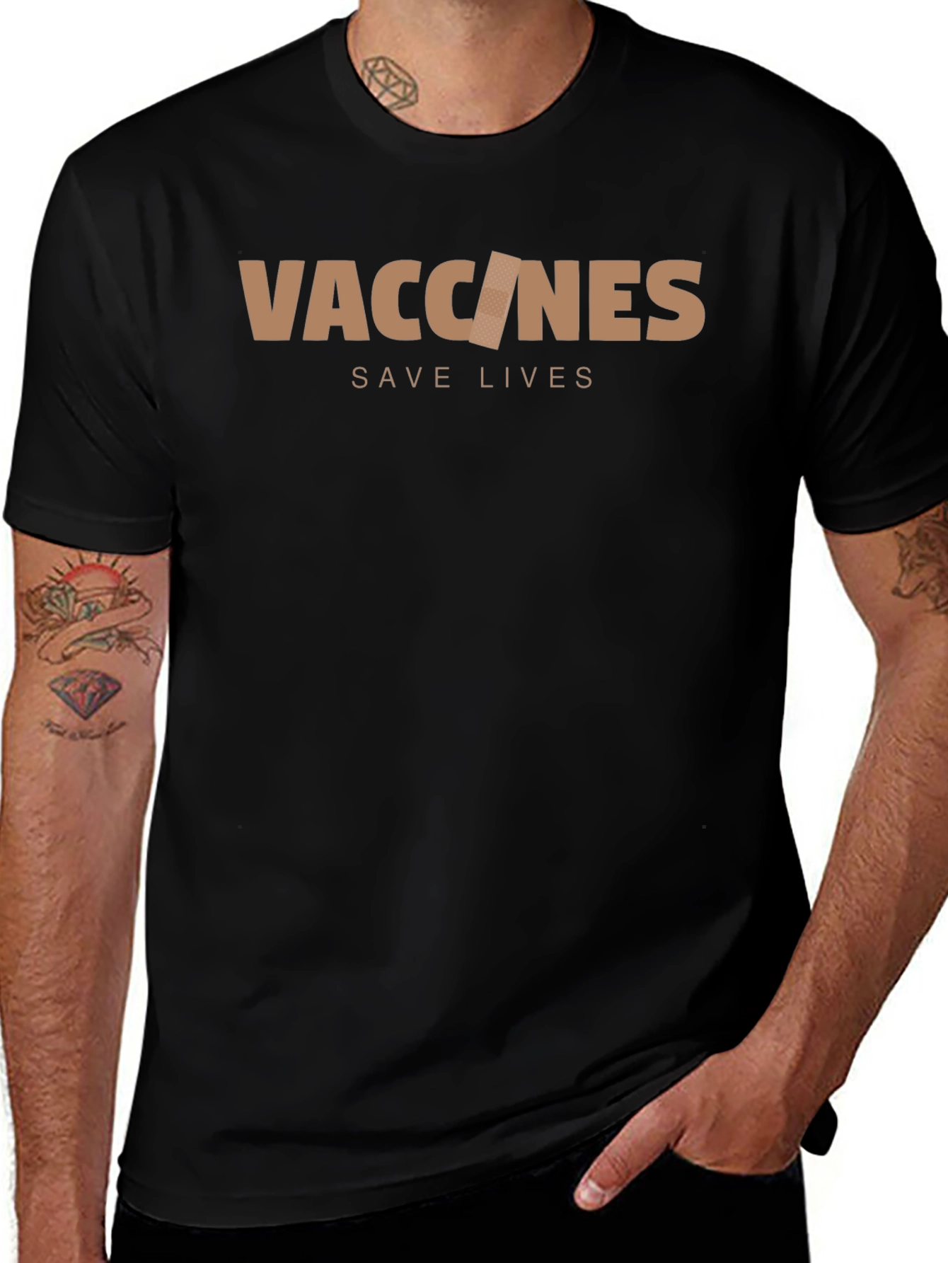 Vaccines Save Lives Graphic Tee - Black