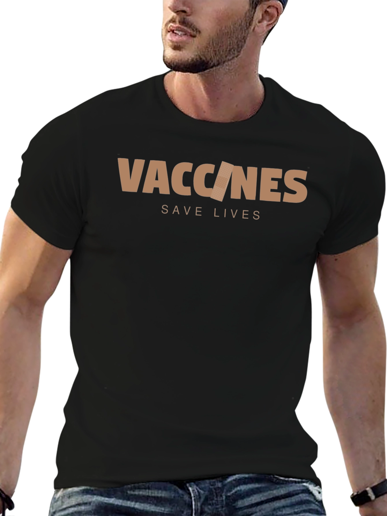 Vaccines Save Lives Graphic Tee - Black
