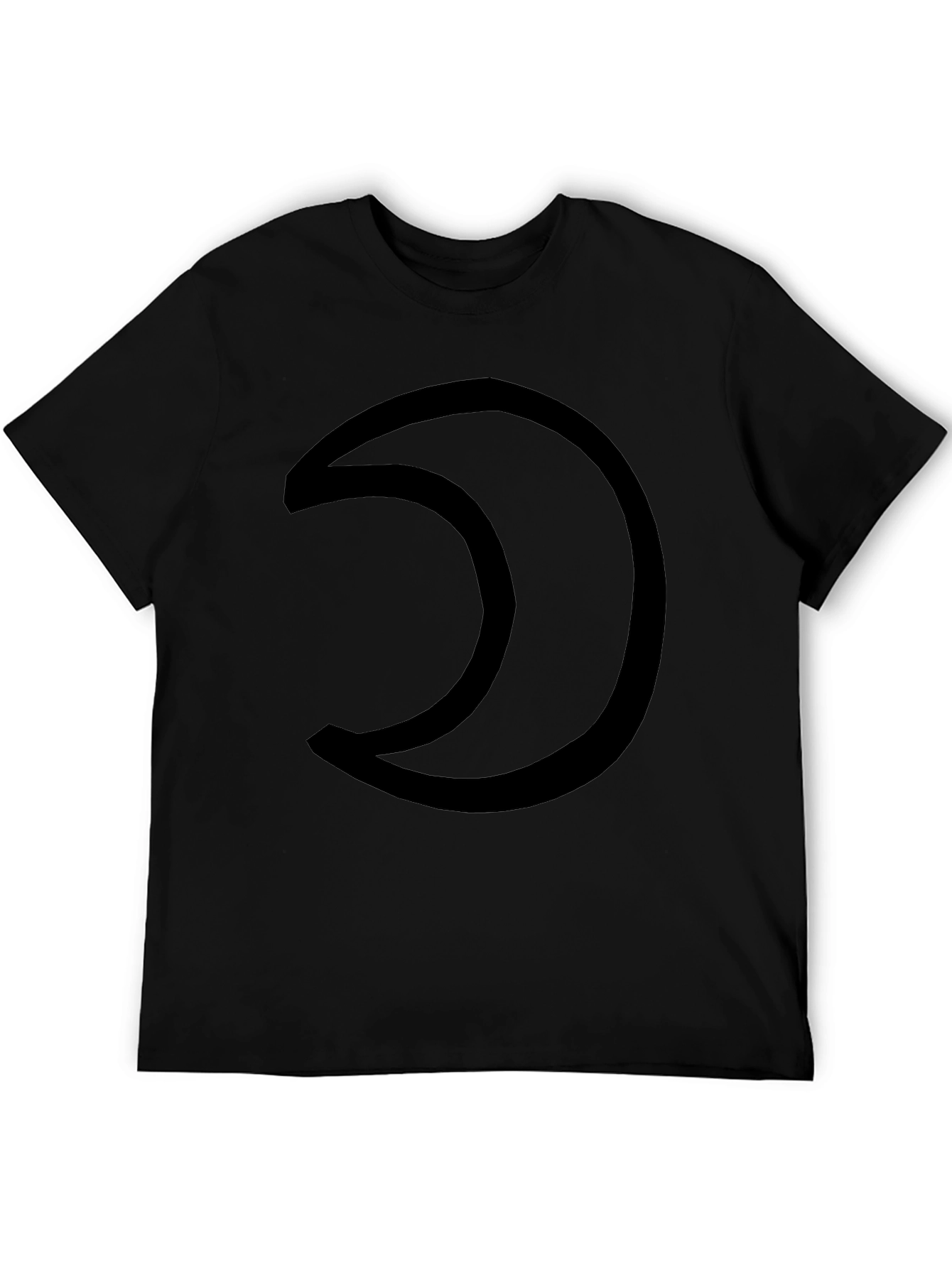 Mens Black Crescent Moon Graphic T-Shirt