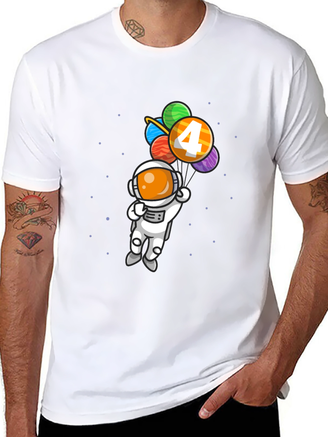 Astronaut Birthday Shirt - Number 4