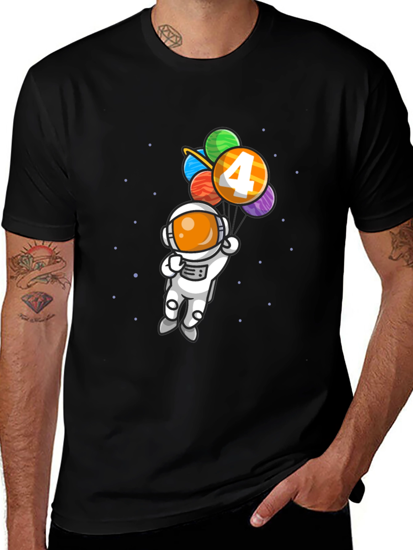 Astronaut Birthday Shirt - Number 4