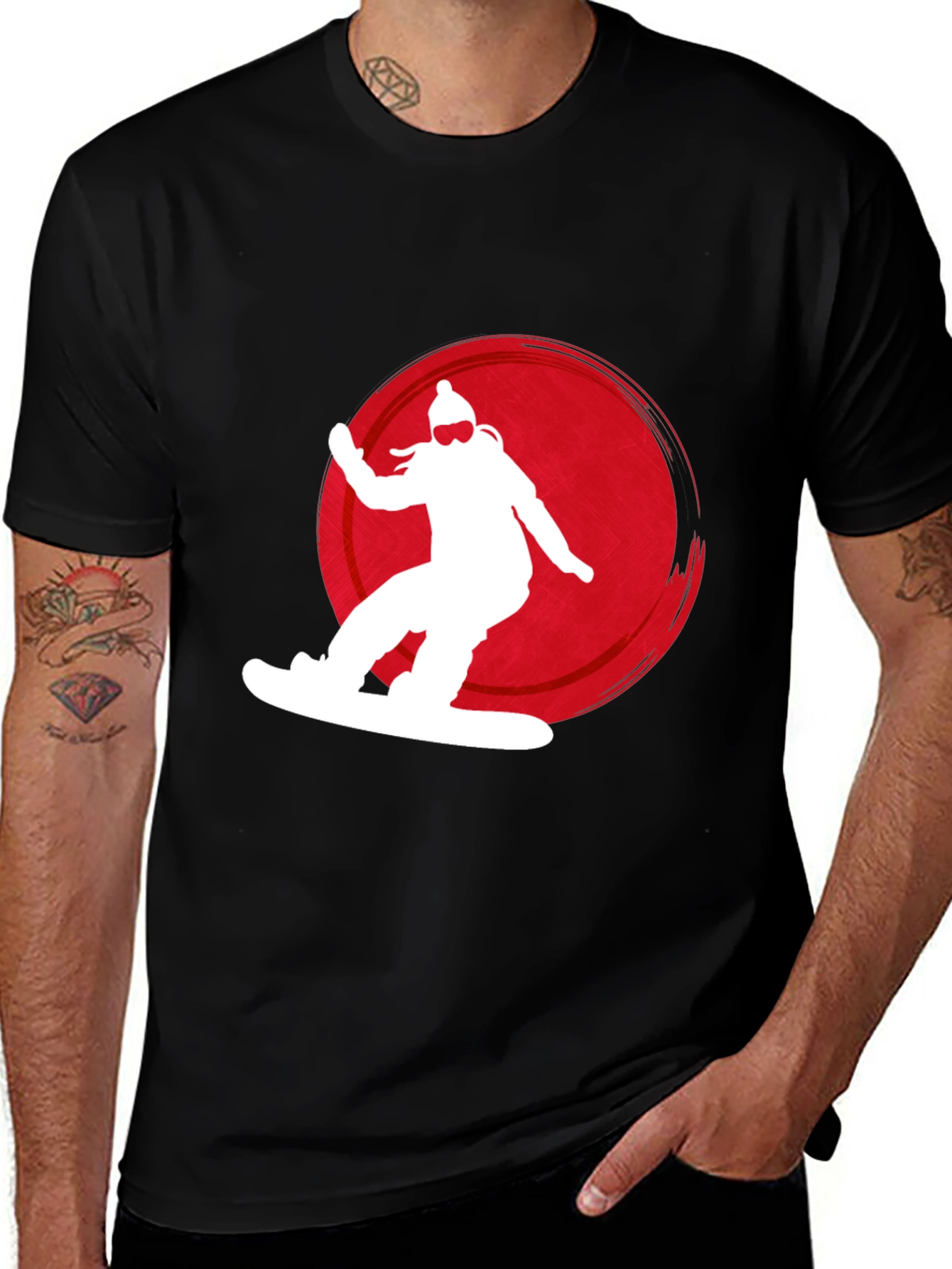 Snowboarder Graphic Tee - Black