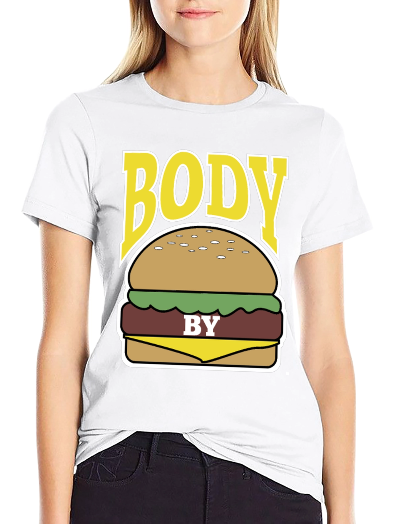 Body by Burger Funny Graphic T-Shirt
