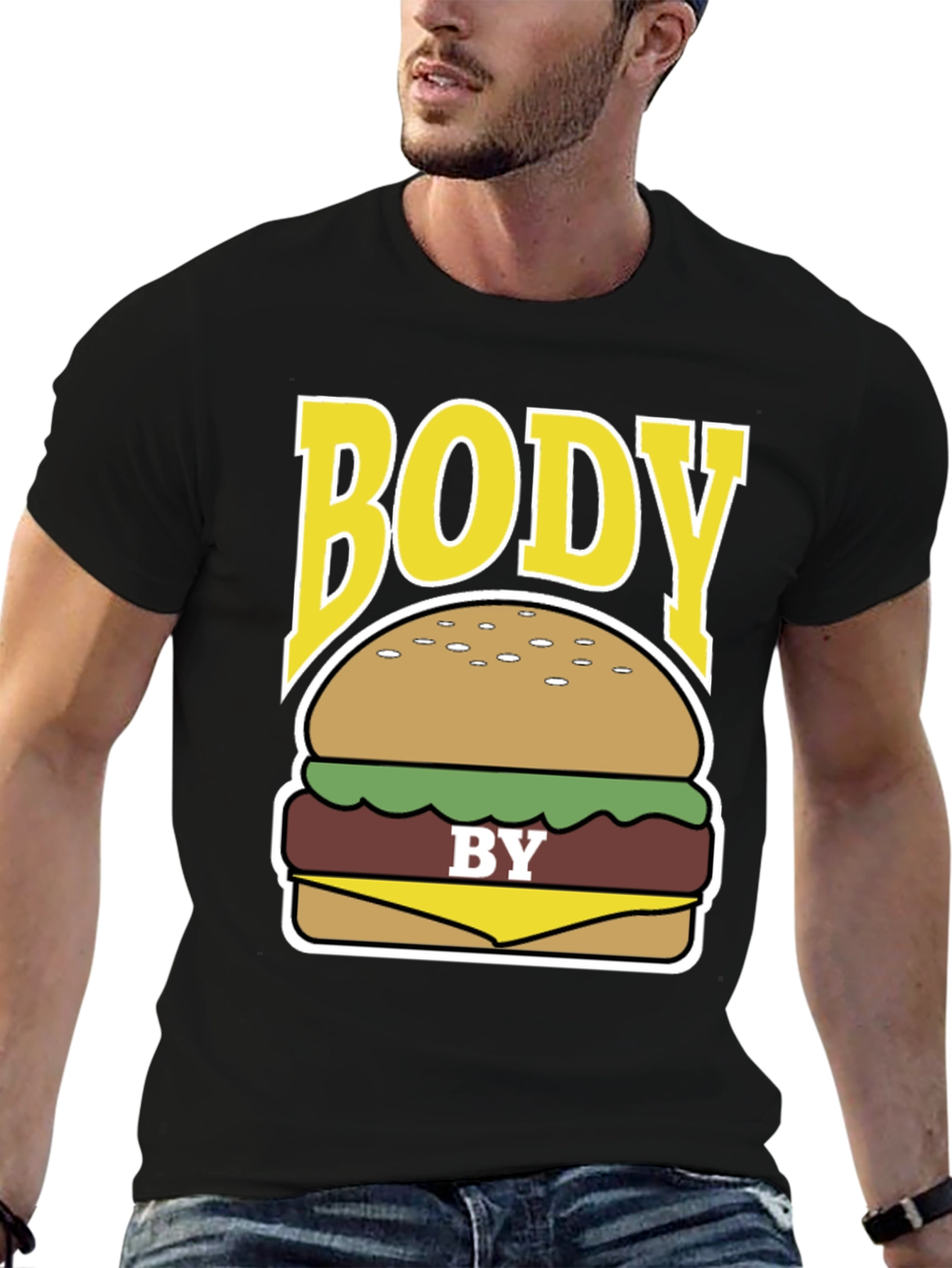 Body by Burger Funny Graphic T-Shirt