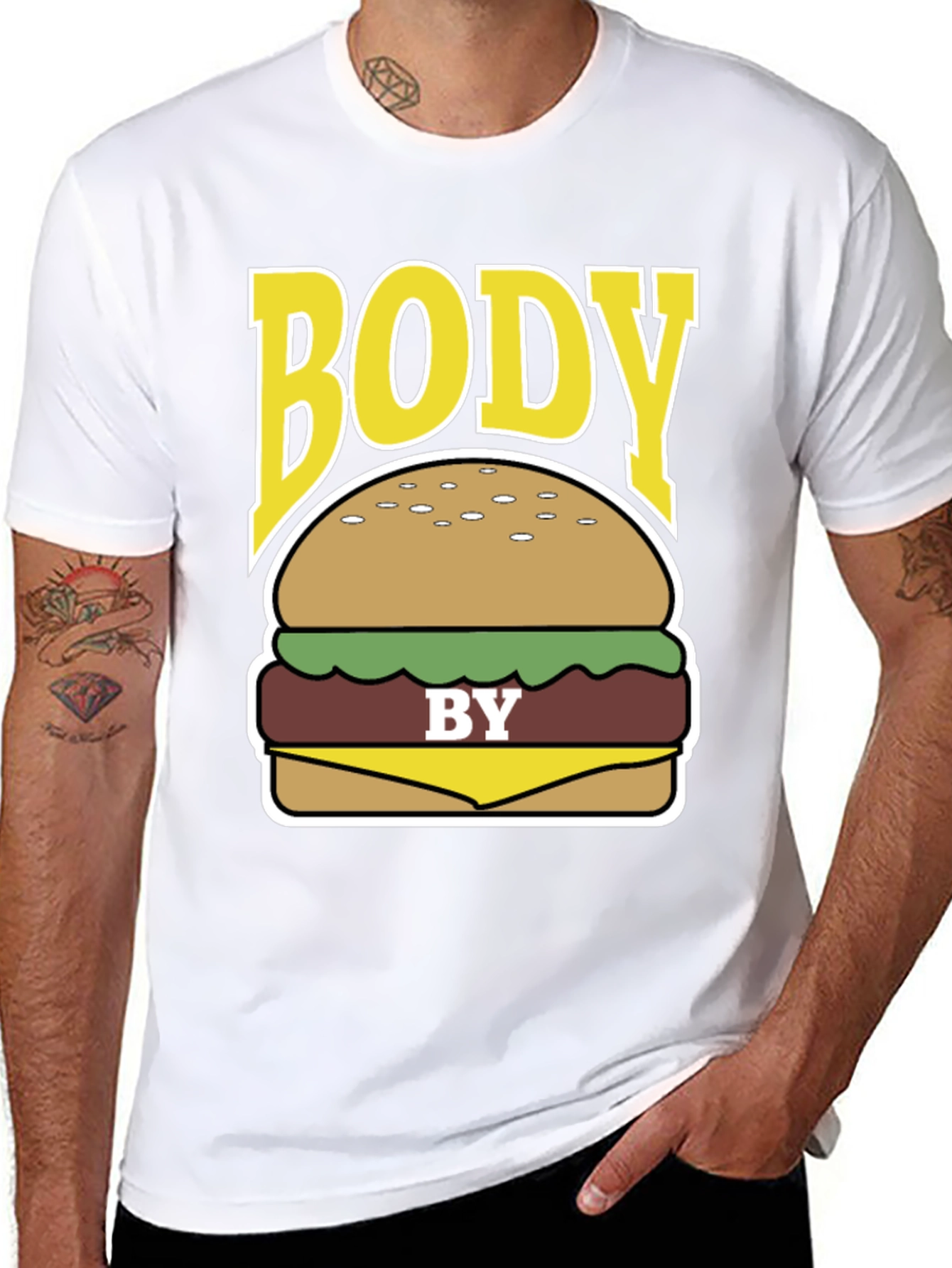 Body by Burger Funny Graphic T-Shirt