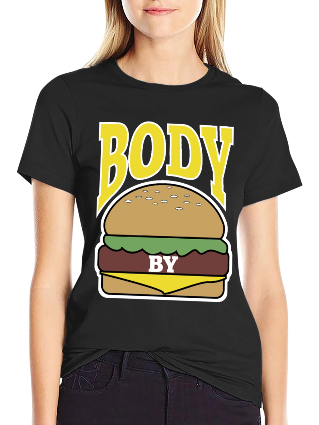 Body by Burger Funny Graphic T-Shirt