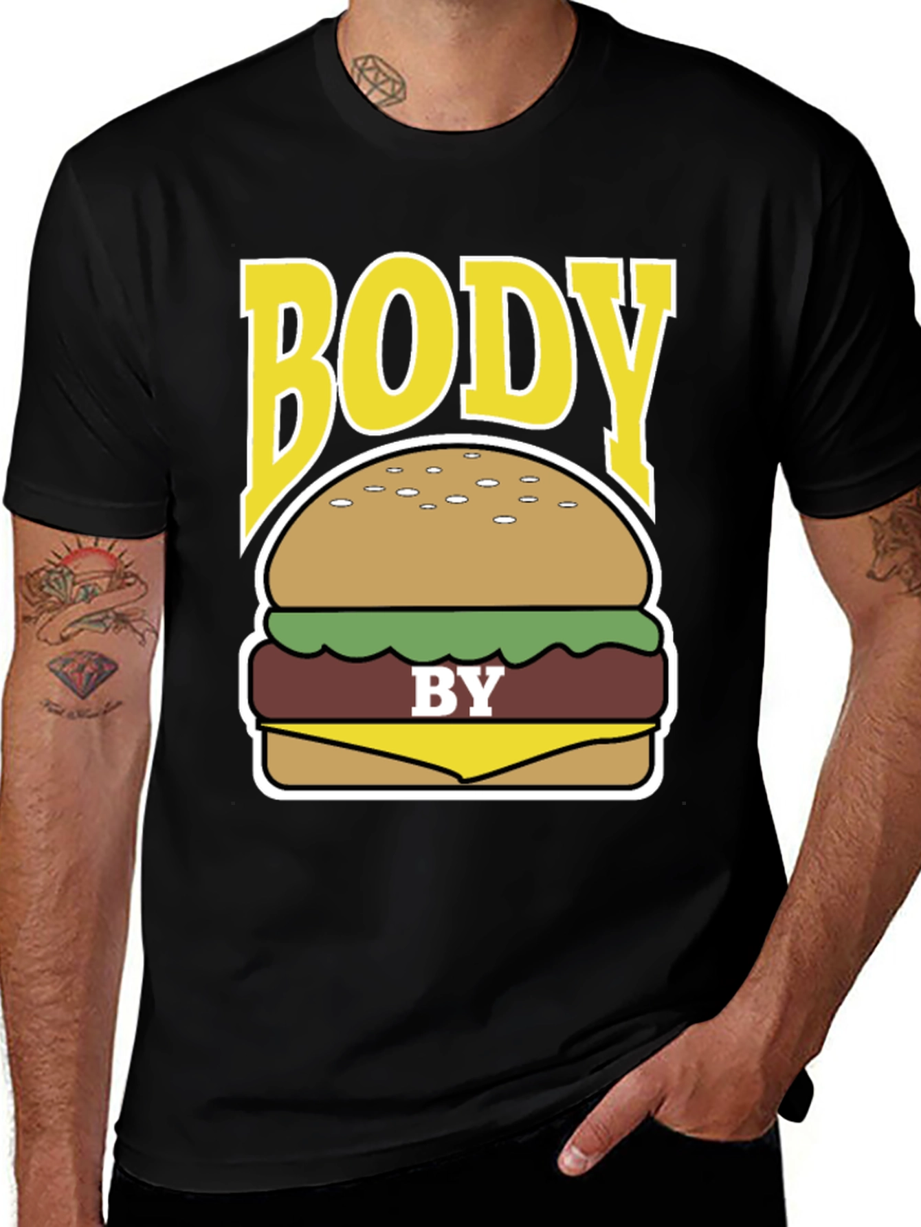 Body by Burger Funny Graphic T-Shirt